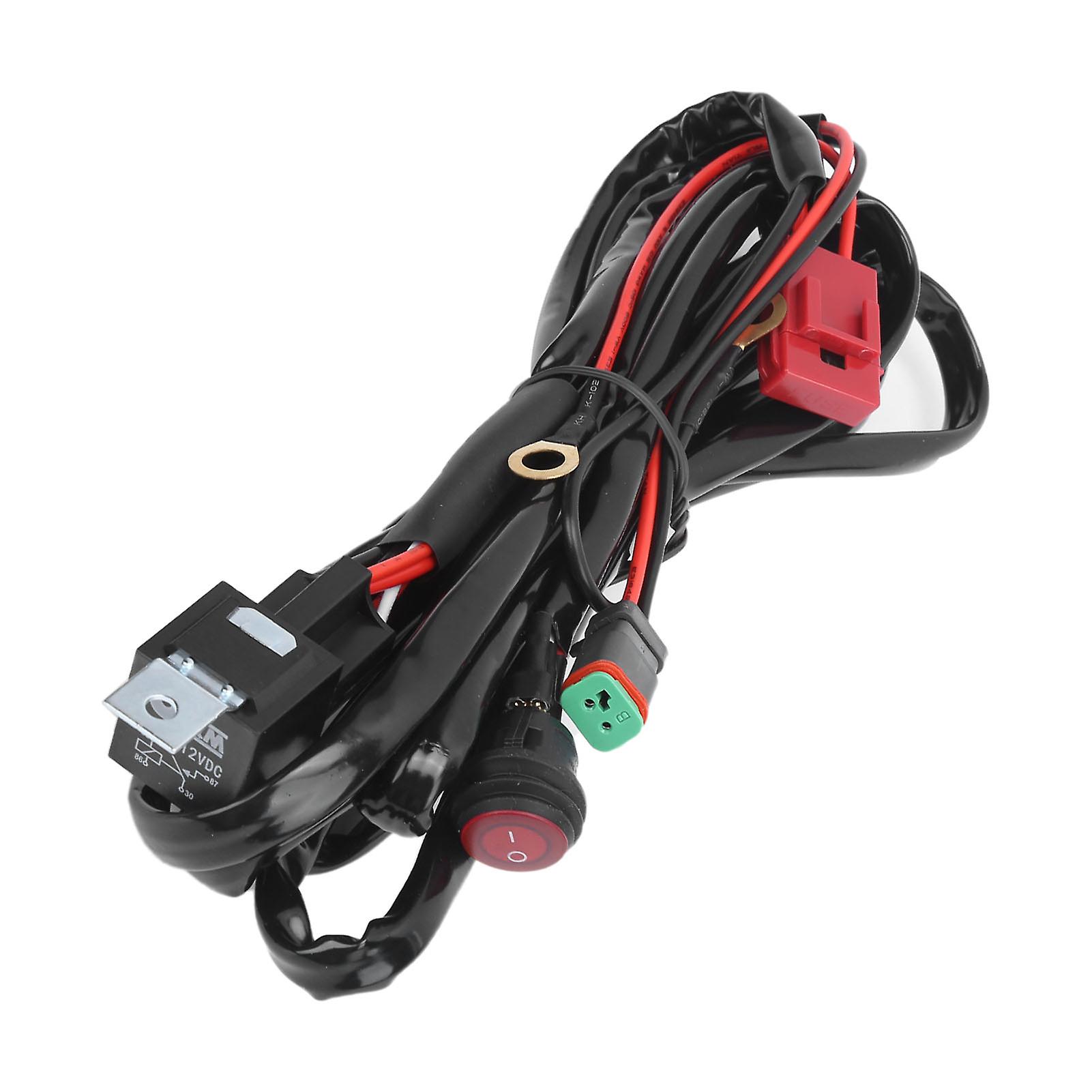 Led Spot Light Wiring Harness 40a 12v Ip67 Waterproof With Dt Connector For Atvs Utvs Cars