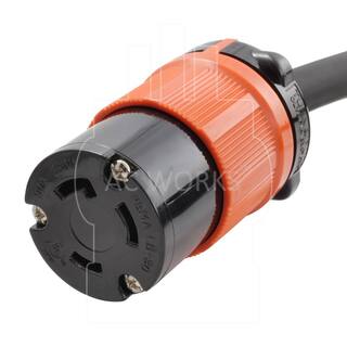 AC WORKS 100 ft. SOOW 103 NEMA L6-30 30 Amp 250-Volt Rubber Extension Cord L630PR-100E