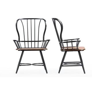 Baxton Studio Elfrida Black Metal Dining Armchairs (Set of 2) 2PC-6127-HD