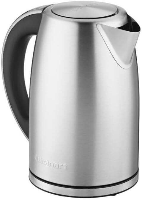 Cuisinart Electric Kettle, 1.7-Liter Capacity, Cordless 1500-Watts for Fast Heat Up, Stay Cool Non-Slip Handle, Stainless Steel, CPK-17P1