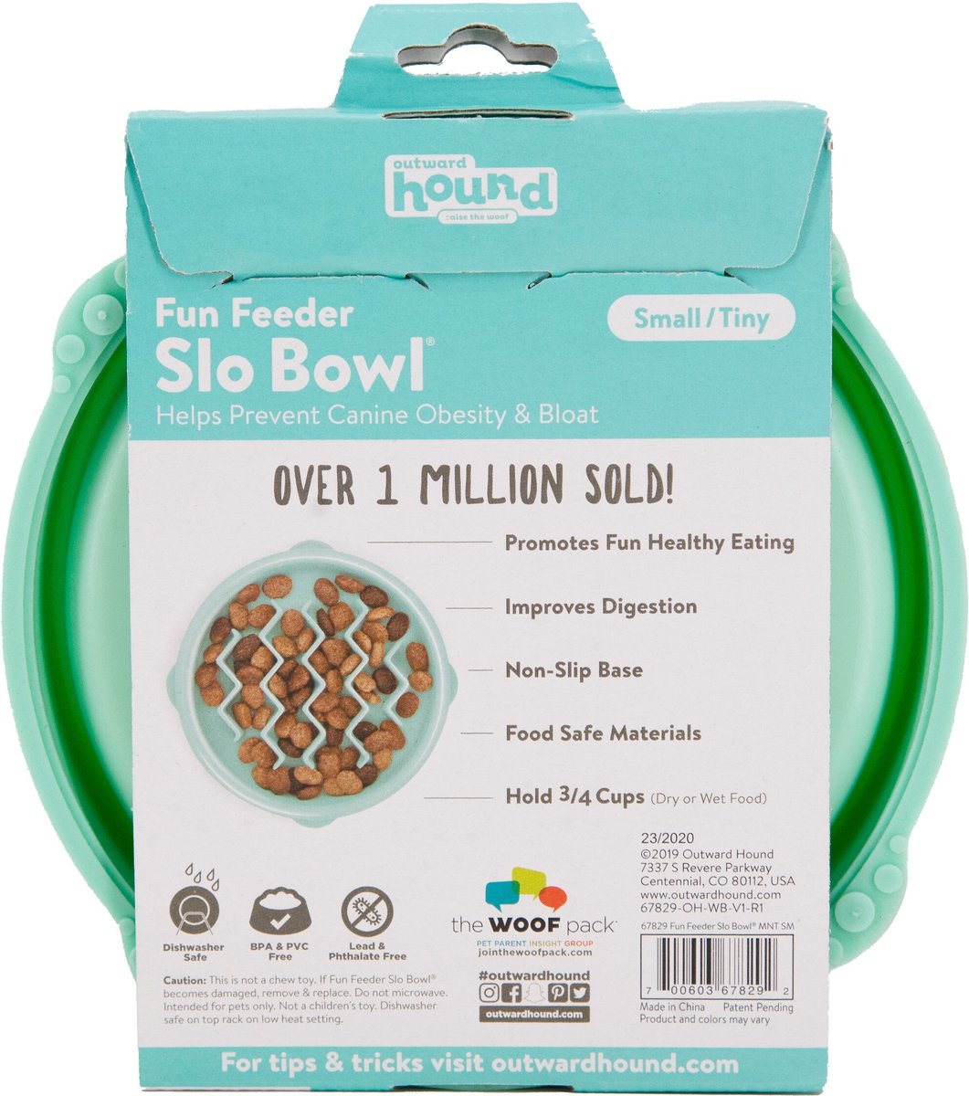 Outward Hound Non-Skid Plastic Slow Feeder Dog Bowl