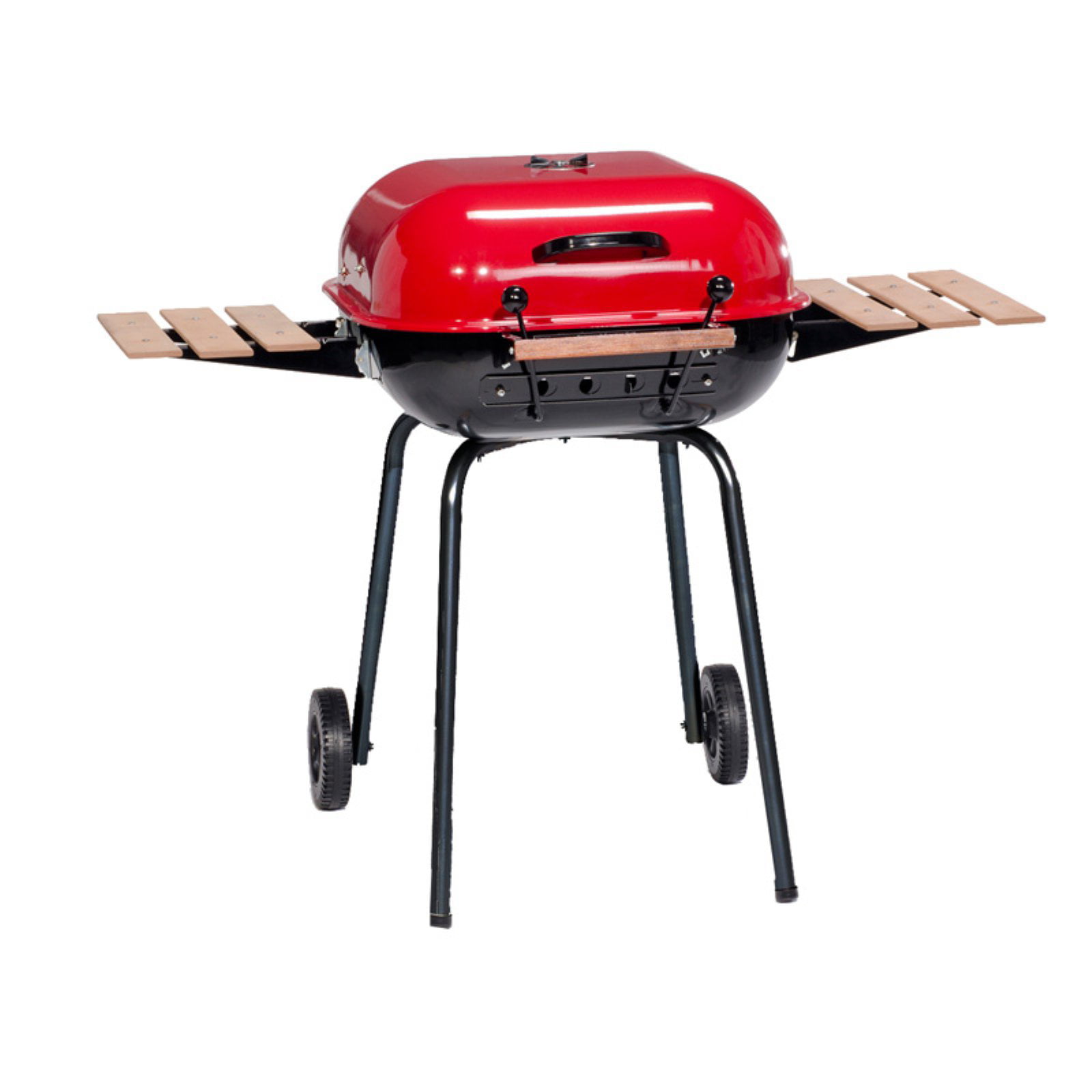 Americana Swinger 6 Position Charcoal Grill， Powder Paint/Red