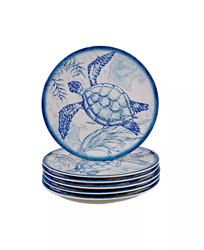 Certified International Oceanic Melamine 6-Pc. Salad Plates