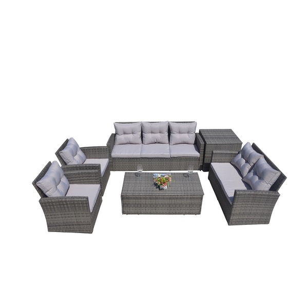 Martinka Outdoor Garden 6Piece Rattan Wicker Sectional Set