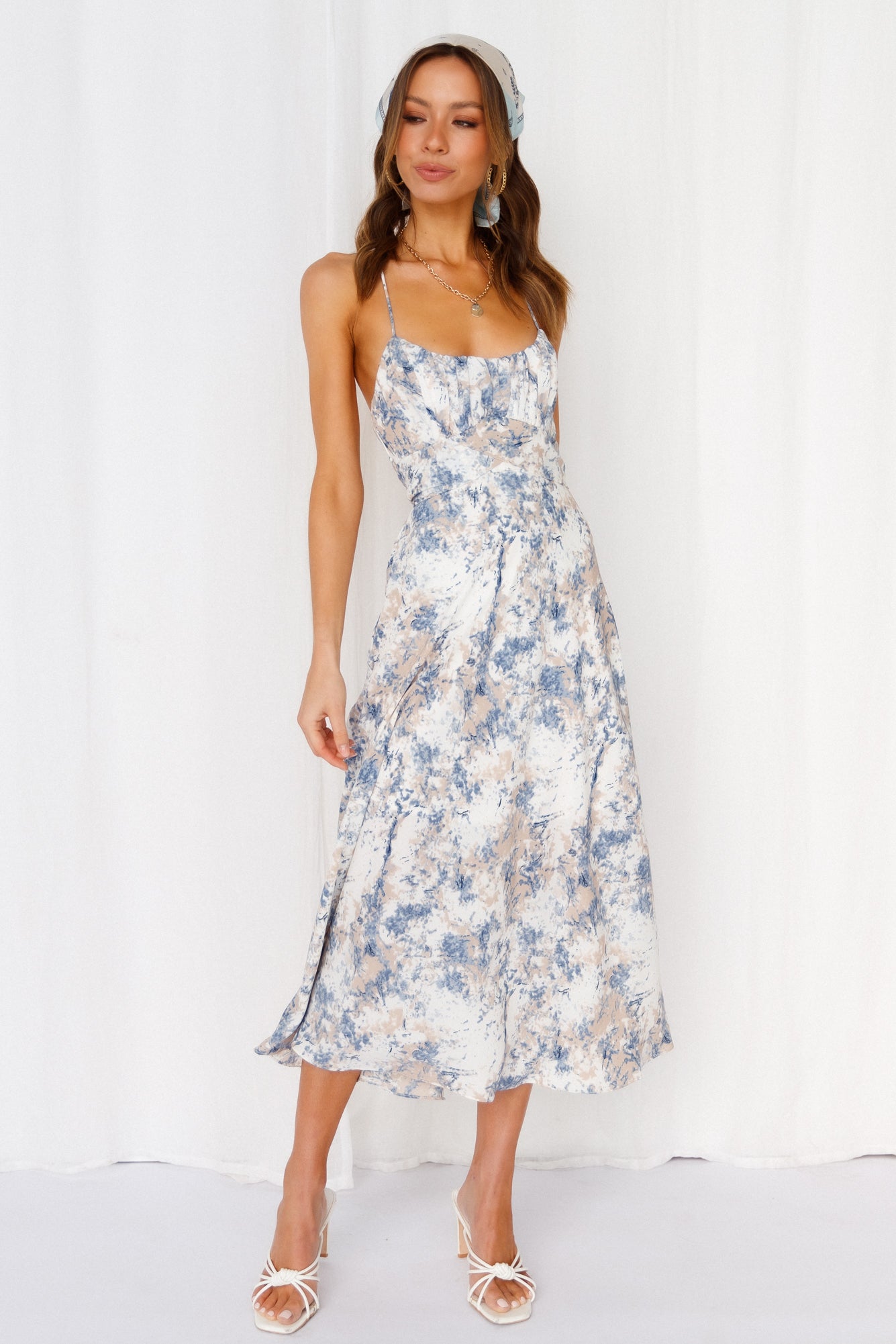 Flow With It Midi Dress Blue