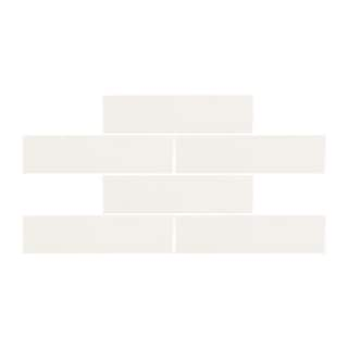 Jeffrey Court Taffeta White 3 in. x 12 in. Subway Gloss Textured Ceramic Wall Tile (6.027 sq. ft.Case) 95673