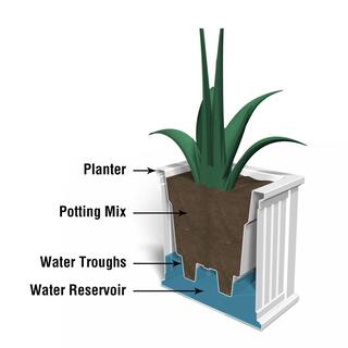 Mayne Cape Cod 20 in Square Self-Watering Black Polyethylene Planter 4838-B