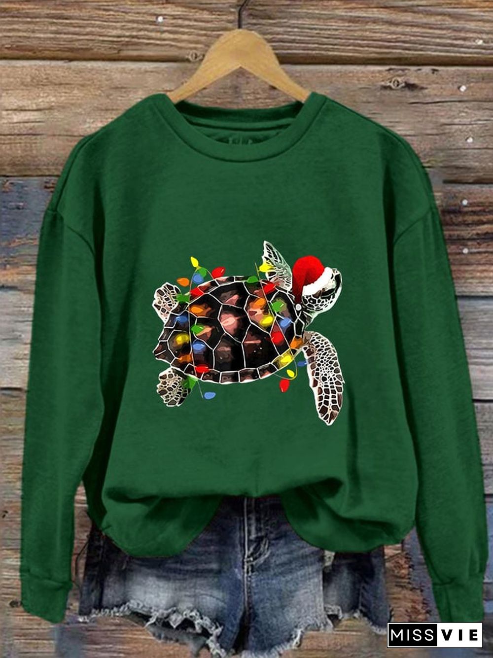 Women's Christmas Turtle Casual Sweatshirt