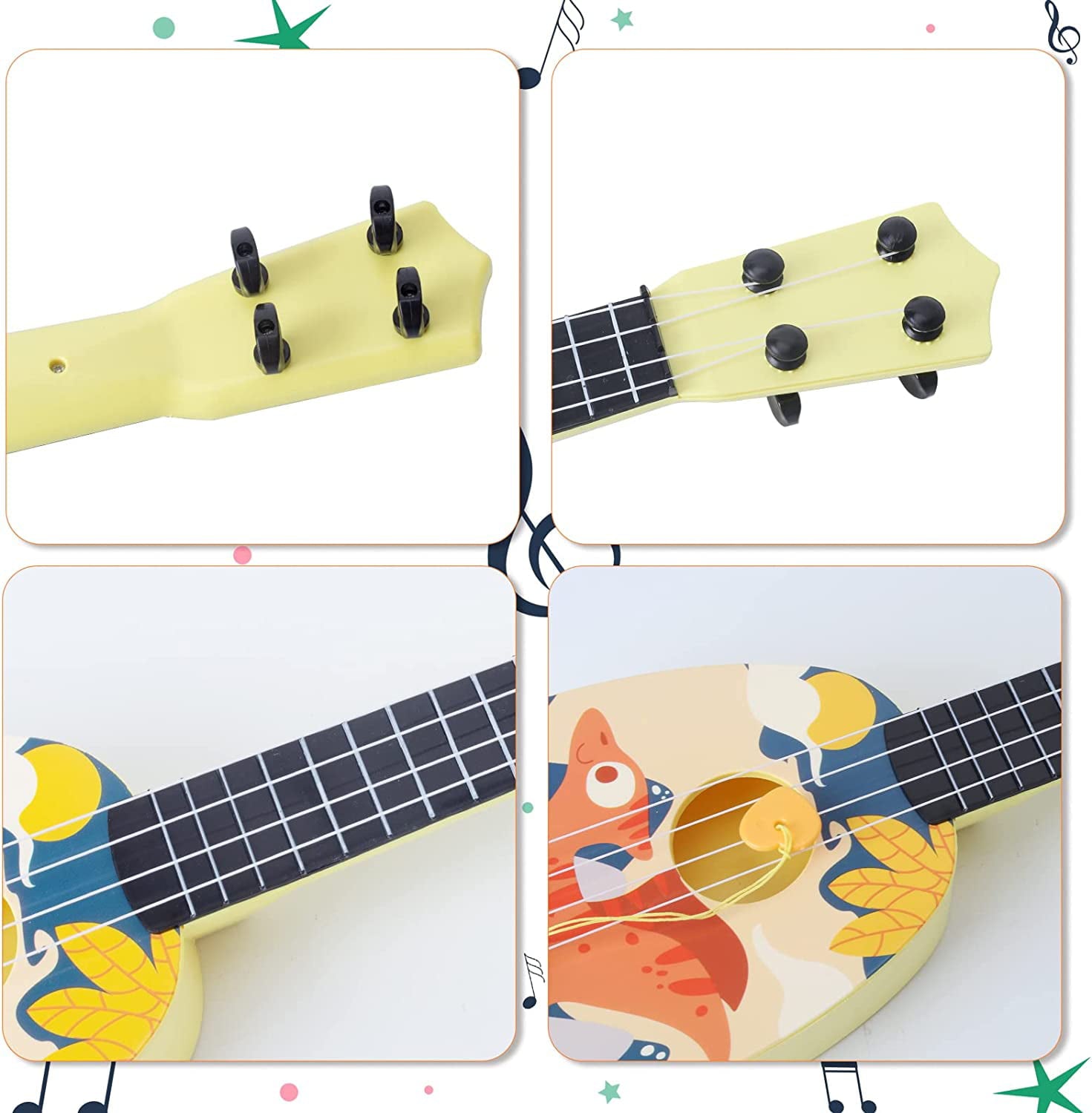 Cute Dinosaur Musical Toy Guitar ukulele Instrument Children Kid Educational Play Toy 1 2 3 Year Old Boys Girls