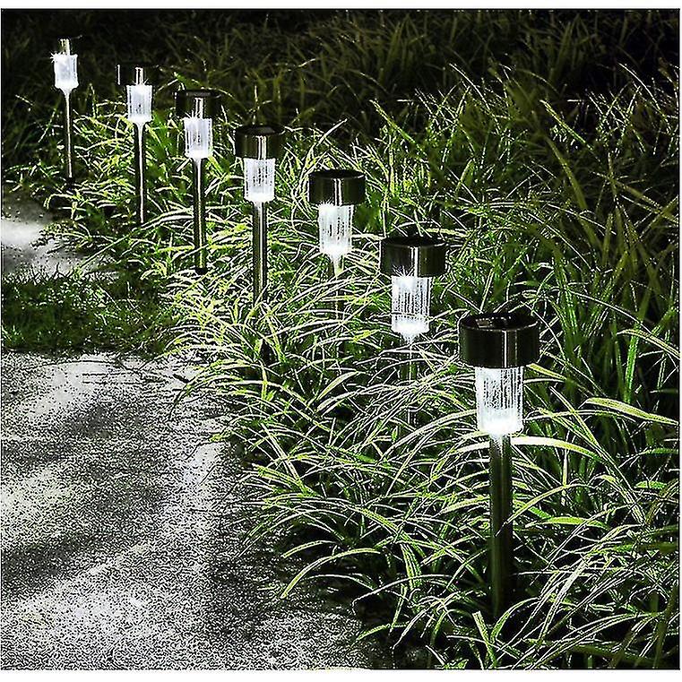 Solar Lights Outdoor Garden， Stainless Steel Garden Solar Lights Outdoor Waterproof， Led Landscape Lighting Solar Powered Outdoor Lights For Pathway W