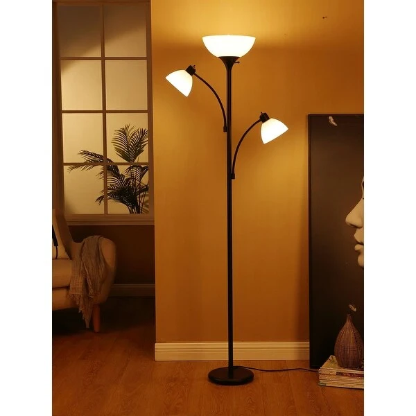 Brightech Sky Dome Double LED Floor Lamp - Black