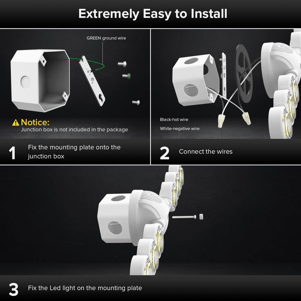 SANSI 45-Watt 6000 Lumens 5000K White Outdoor Integrated LED Flood Light with Dusk to Dawn 01-04-001-024502