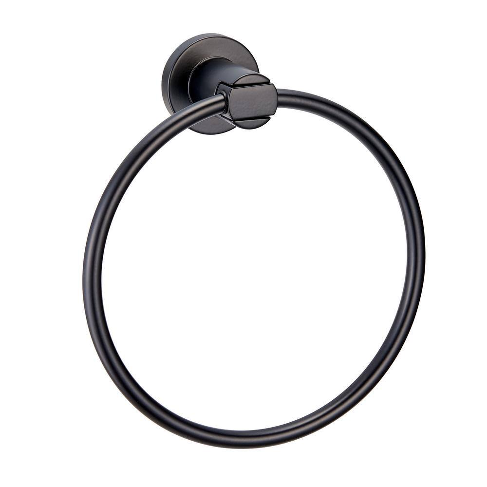 Design House Eastport Towel Ring in Matte Black 582692