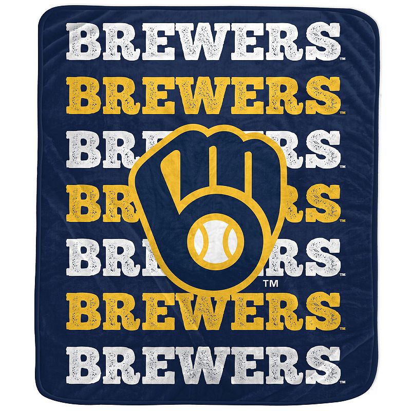 Pegasus MW Brewers 60'' x 70'' Logo Wordmark Plush Blanket