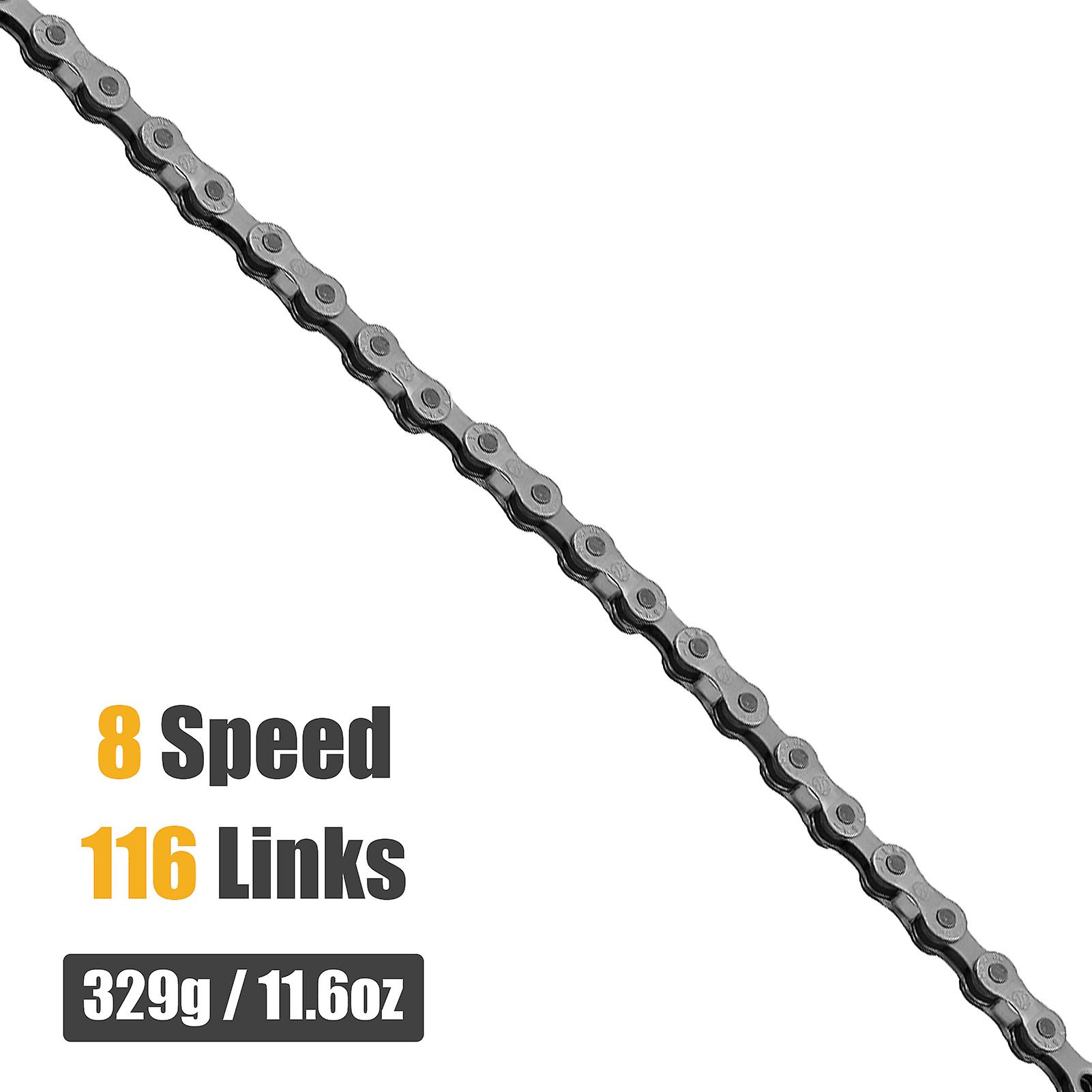 Bike Chain 8 Speed Bicycle Chain 1/2 X 3/32 Inch 116 Links Steel High Strength Bike Derailleur Chain Black