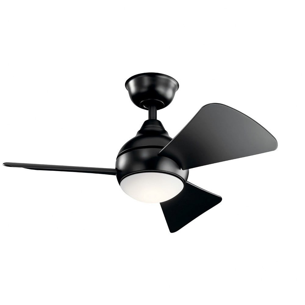 Ceiling Fan with Light Kit 11 inches Tall By 34 inches Wide-Satin Black Finish Bailey Street Home 147-Bel-4187195