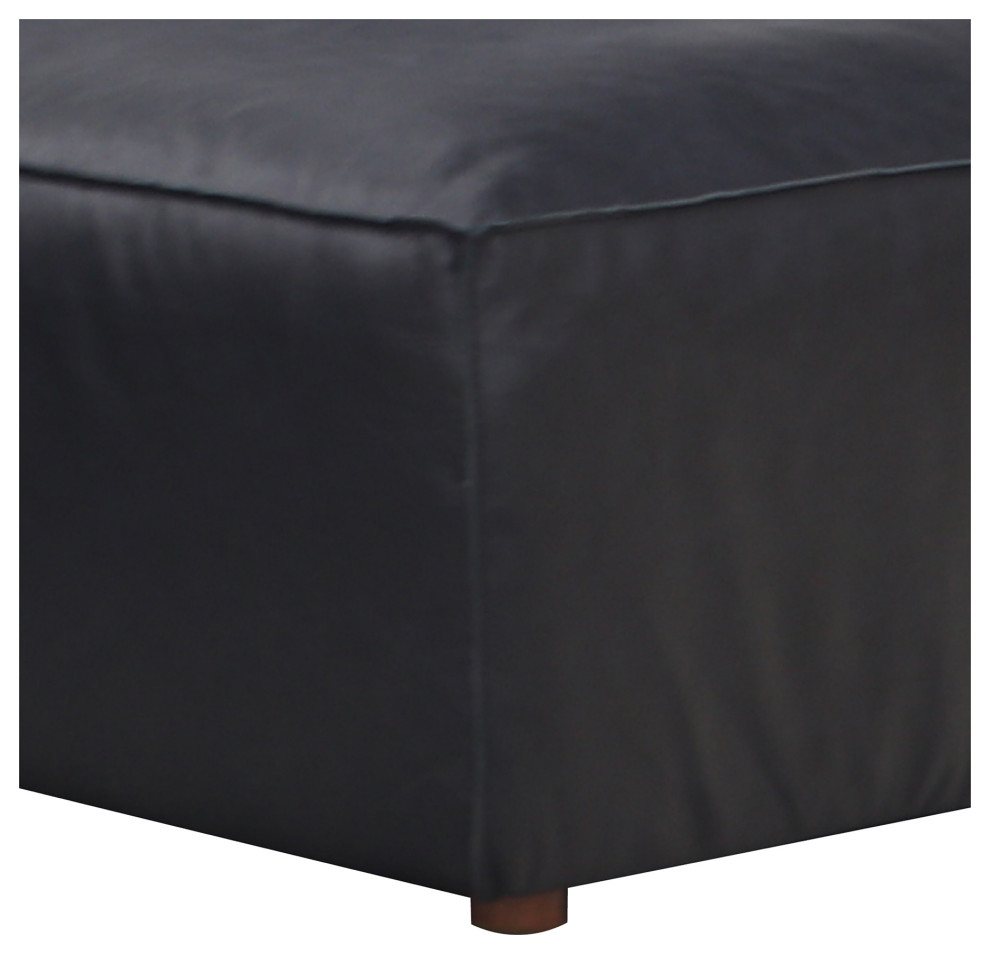 Form Ottoman Vantage Black Leather   Contemporary   Footstools And Ottomans   by Moe  x27s Home Collection  Houzz