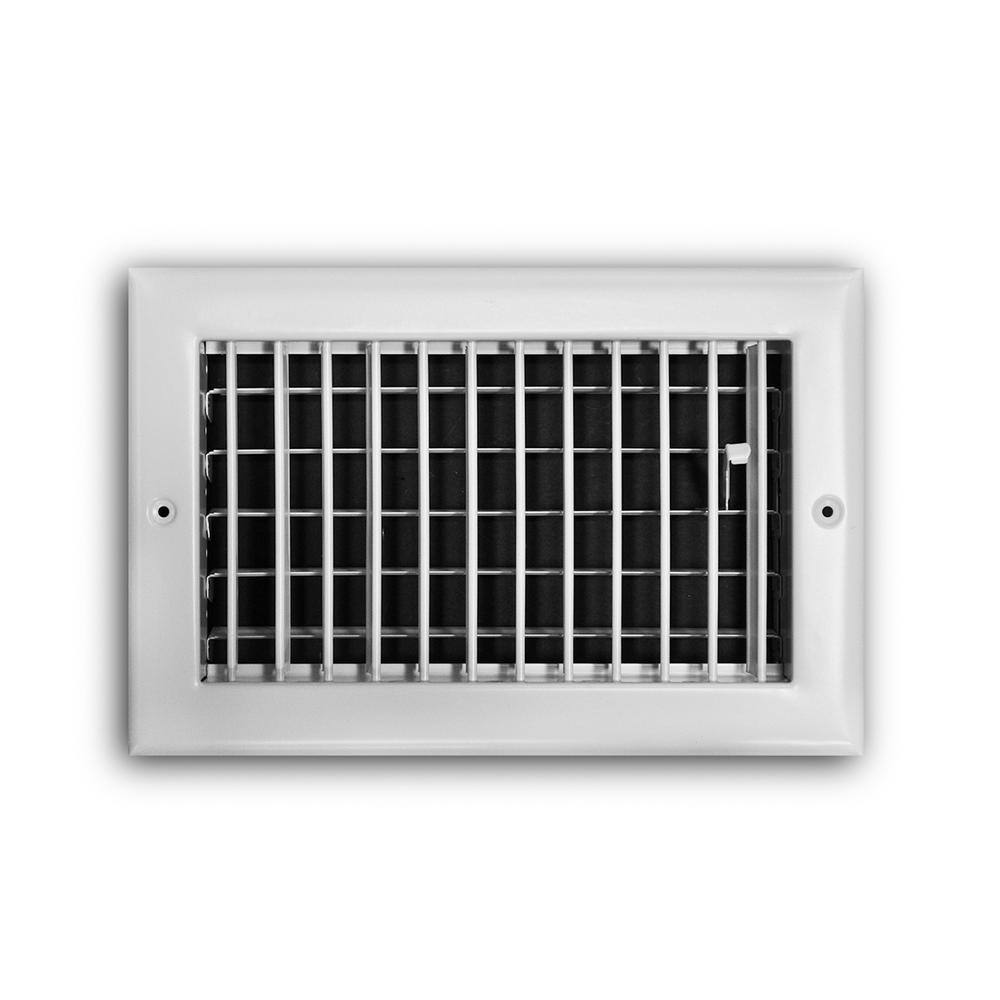 Everbilt 10 in. x 6 in. 1-Way Steel Adjustable WallCeiling Register in White E210VM10X06