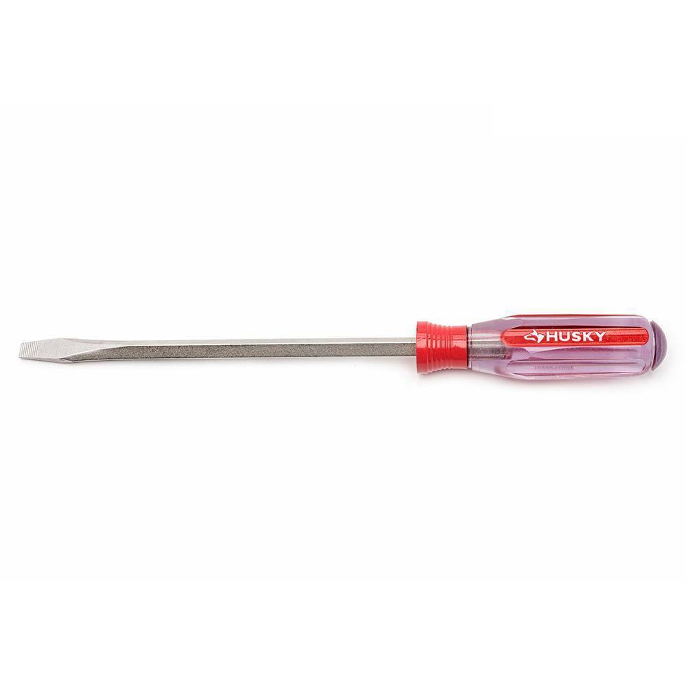 Husky 516 in. x 8 in. Square Shaft Standard Slotted Screwdriver H516X8FHSD