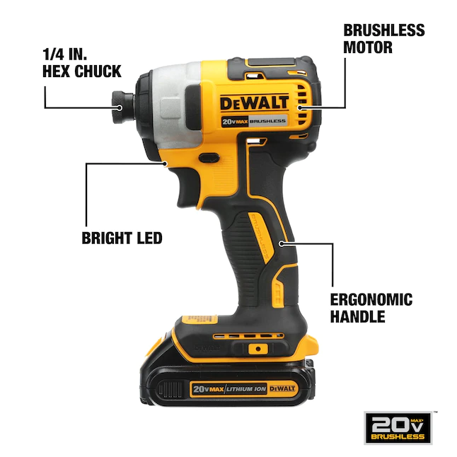 DEWALT DCK274E2 20V MAX POWERSTACK 2-Tool Combo Kit with 2 Batteries， Charger and Tool Bag