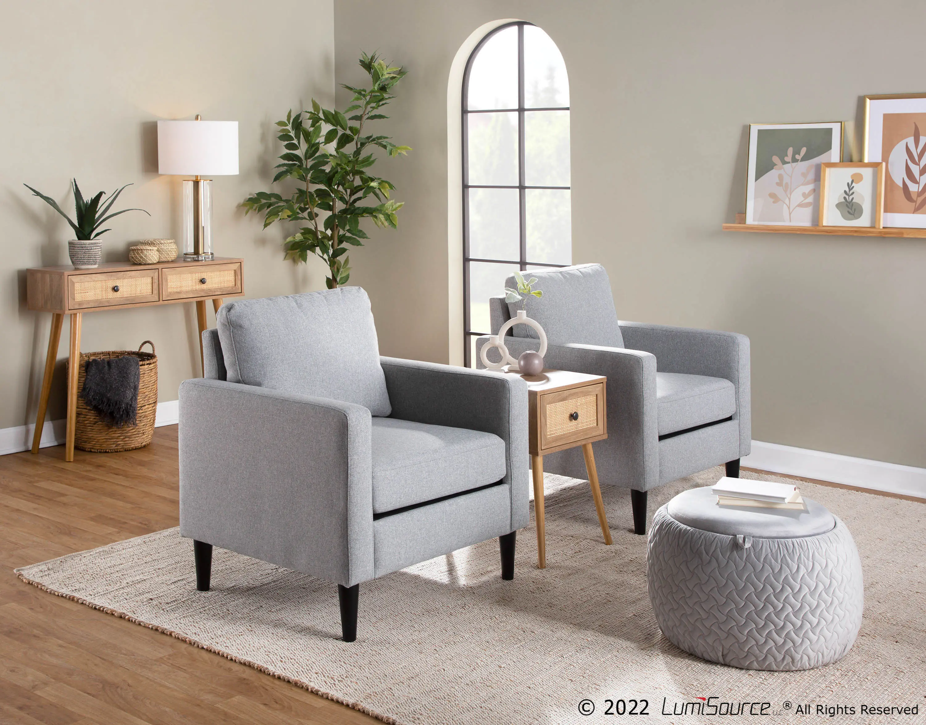 Wendy Contemporary Light Gray Accent Chair