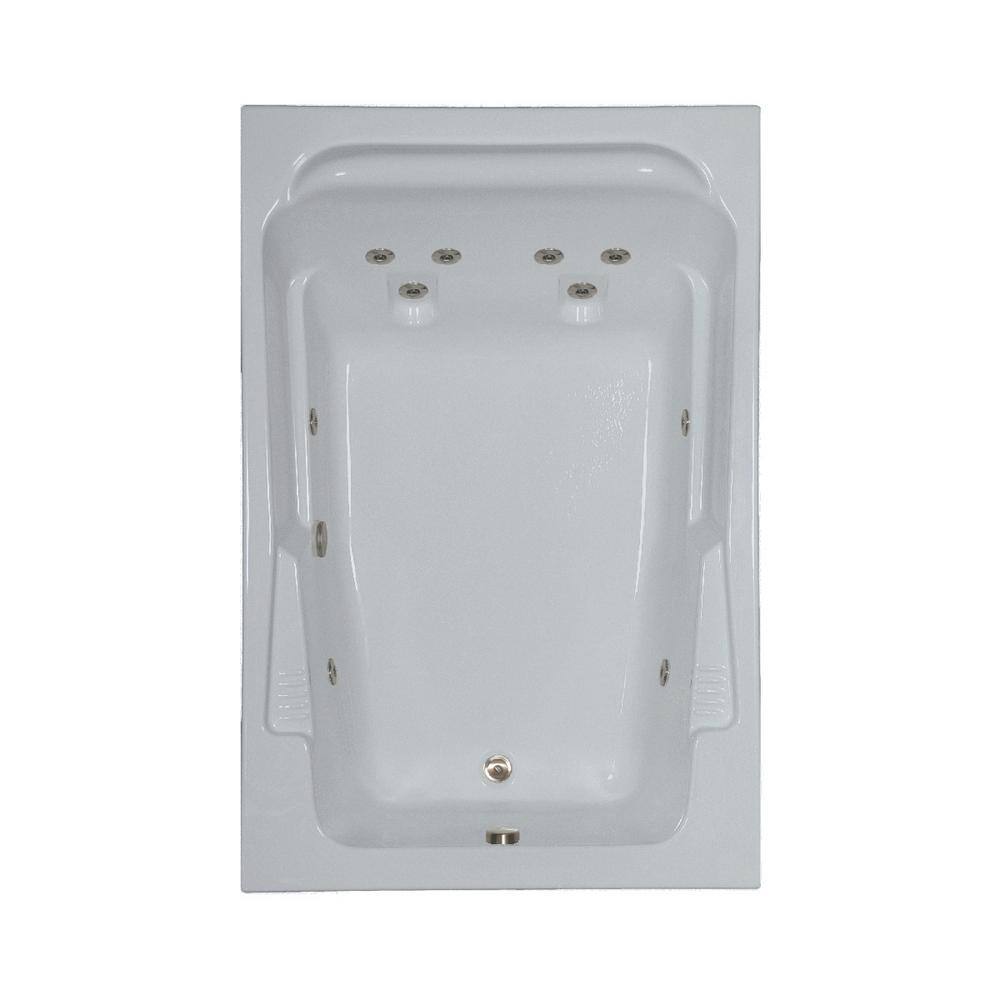 Comfortflo 72 in. Acrylic Rectangular Drop-in Whirlpool Bathtub in Bone W7248SP Bone