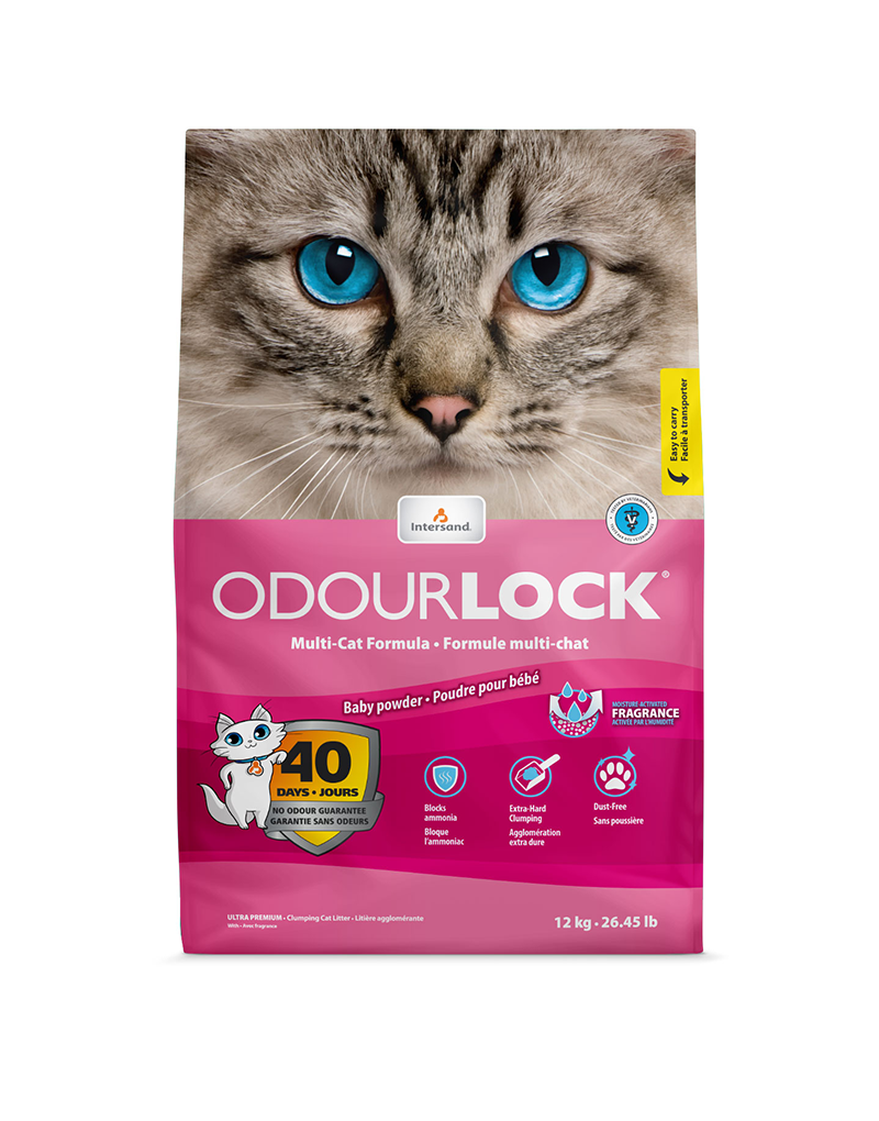 Intersand OdorLock Ultra Premium Baby Powder Scented Multi-Cat Litter