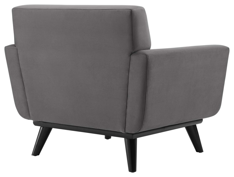 Engage Channel Tufted Performance Velvet Armchair   Midcentury   Armchairs And Accent Chairs   by ShopFreely  Houzz