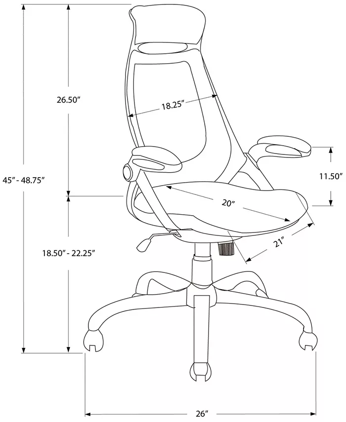 Monarch Specialties Leather Look Office Chair