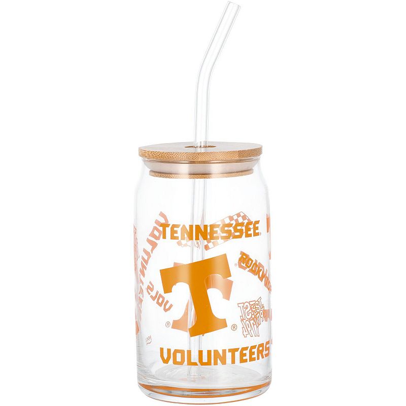 Tennessee Volunteers 16oz. Can Glass with Straw