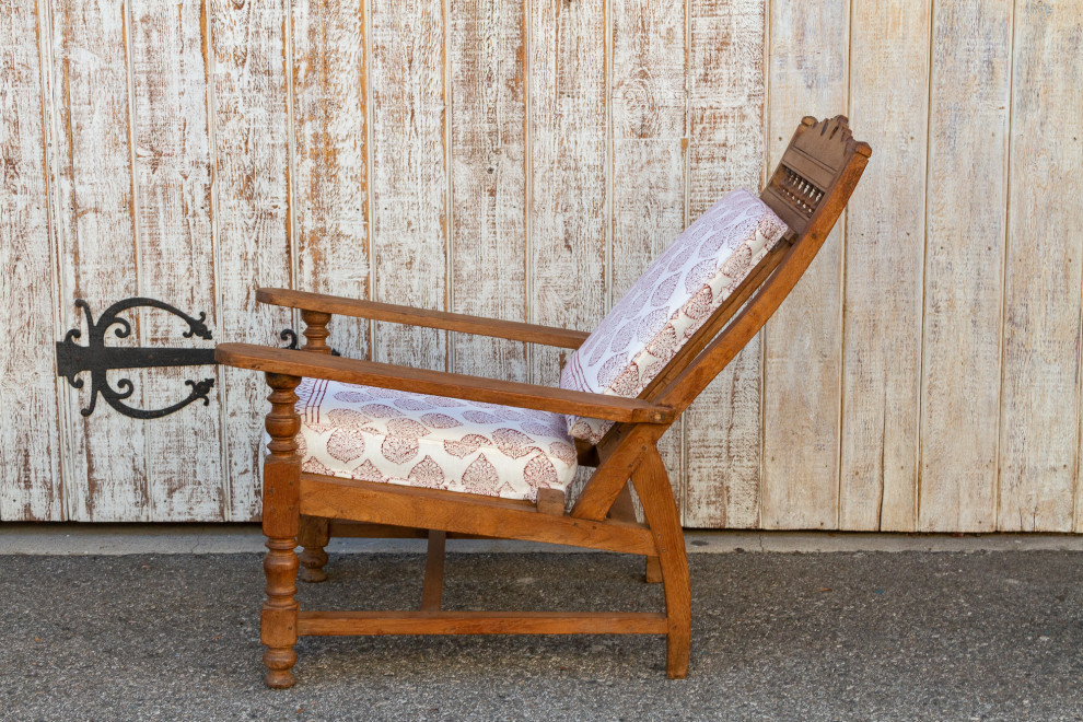 Antique Block Printed Teak Plantation Chair   Traditional   Armchairs And Accent Chairs   by De cor  Houzz