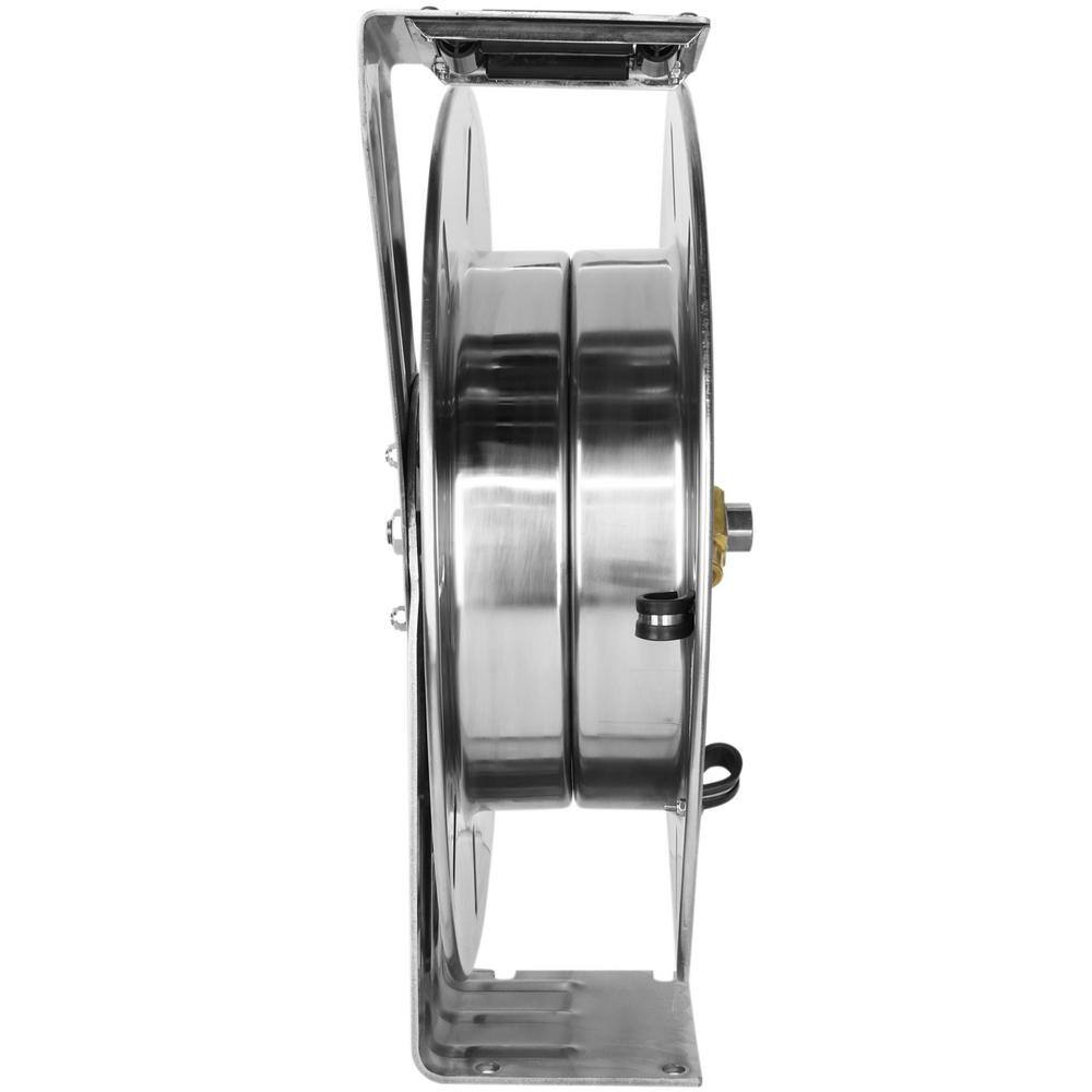 Milton 12 in. NPT Hose Capacity 25 ft. 35 ft. and 50 ft. 300 PSI Stainless Steel Hose Reel Retractable 2750-12SS