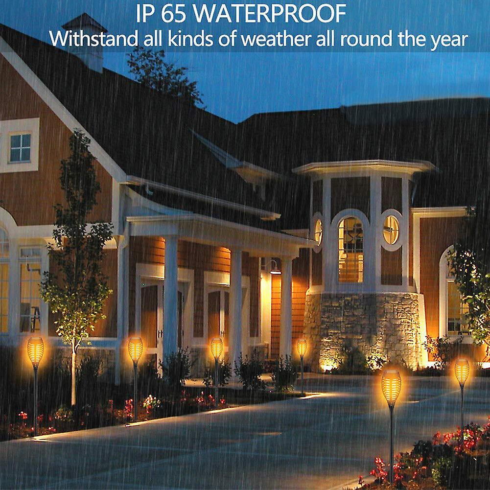 6 Pack Solar Torch Light With Flickering Flame，torch For Garden Decorations