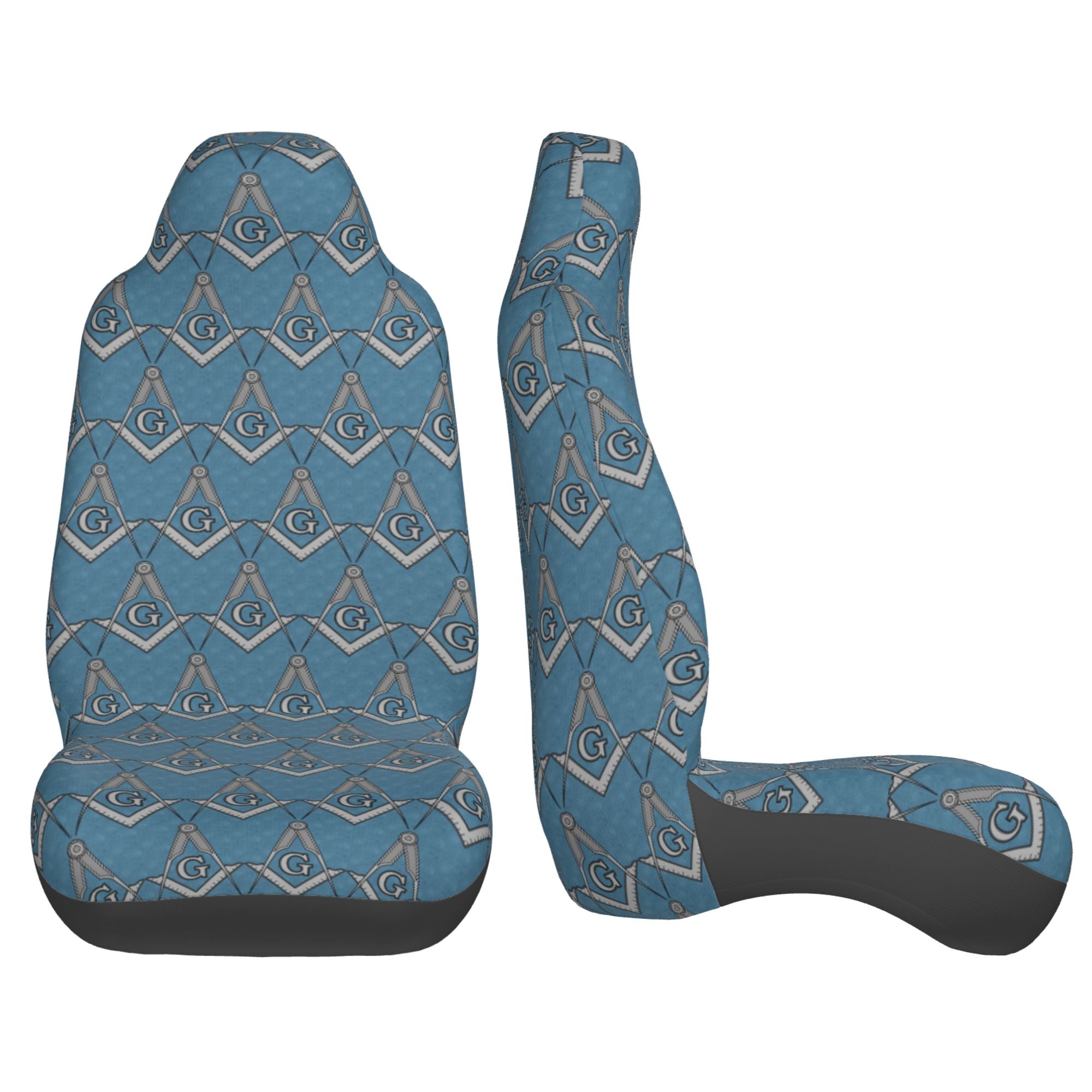 ZICANCN Car Seat Cover Blue Masonic Freemason Symbol Car Front Seat Covers Protectors ， Automotive Seat Covers for Cars Trucks Suv