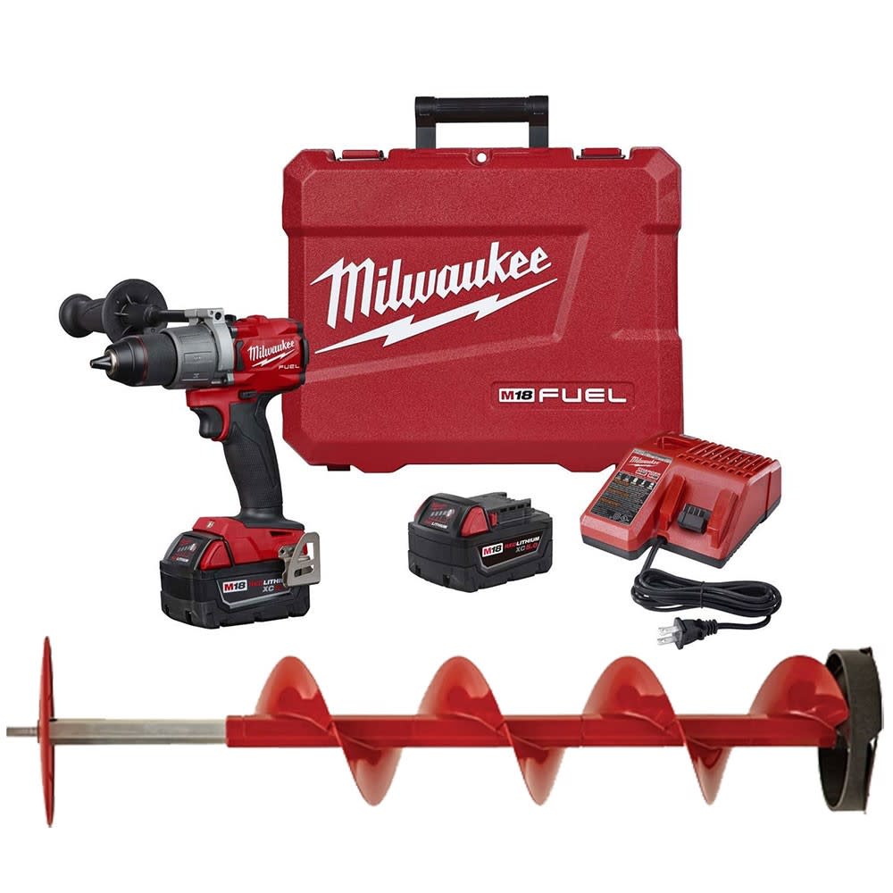 8 Ice Auger with Milwaukee 2803-22 Drill ;