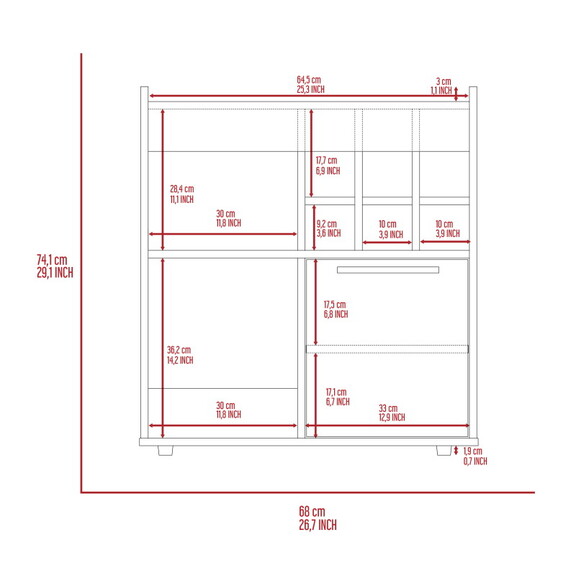 Whitlock 6 Bottle 2 Shelf Bar Cabinet Smokey Oak B...