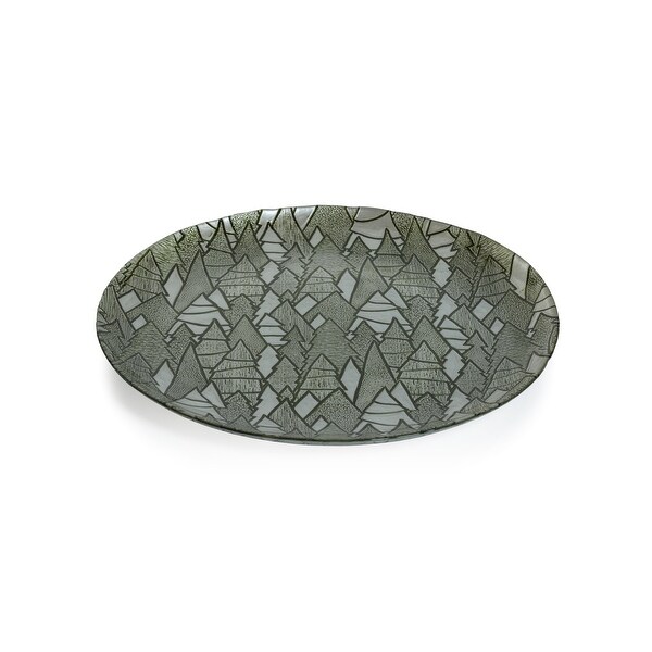 Hani 13 Alpine Tree Glass Platters，Set of 6