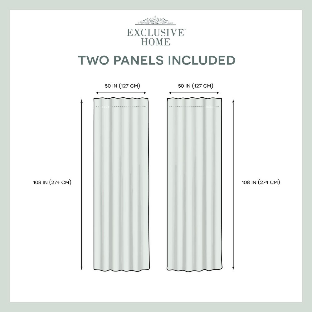 ATI Home Belgian Sheer Hidden Tab Top Curtain Panel Pair