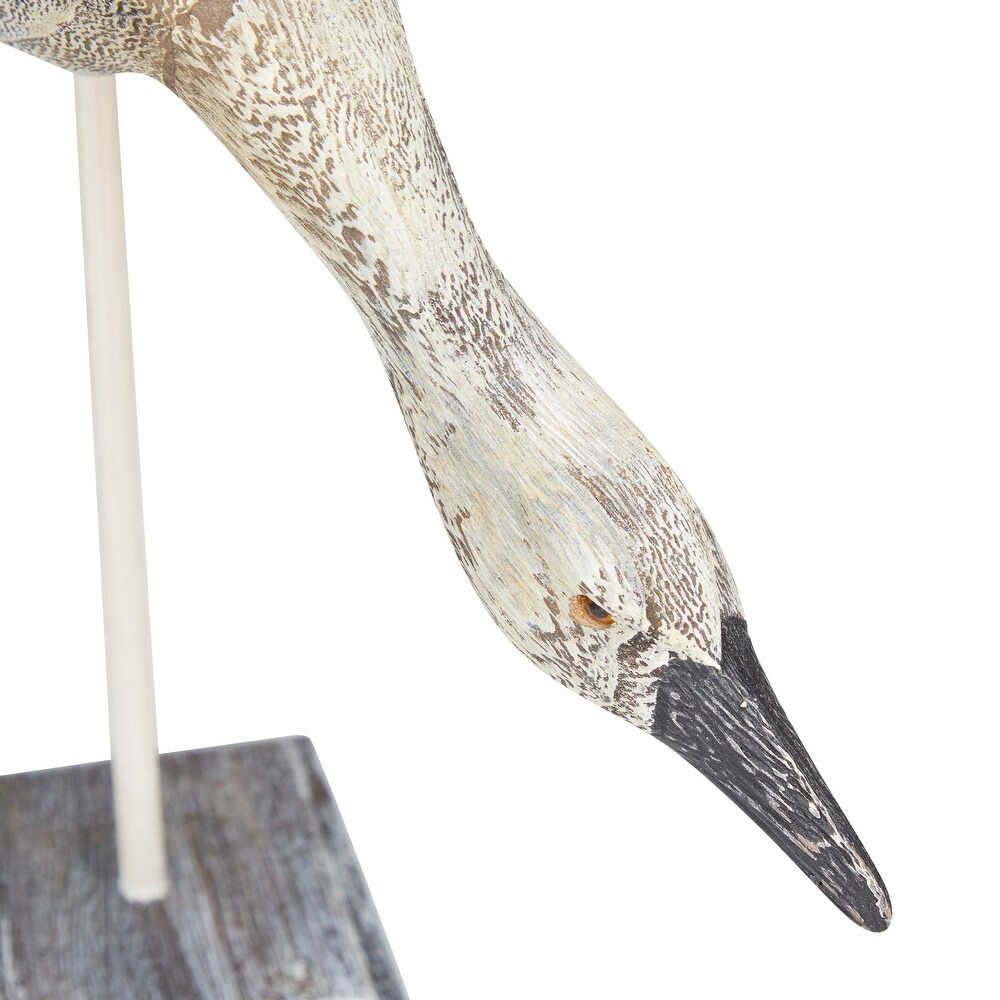 White Wood Handmade Bird Sculpture (Set of 3)   S/3 18\