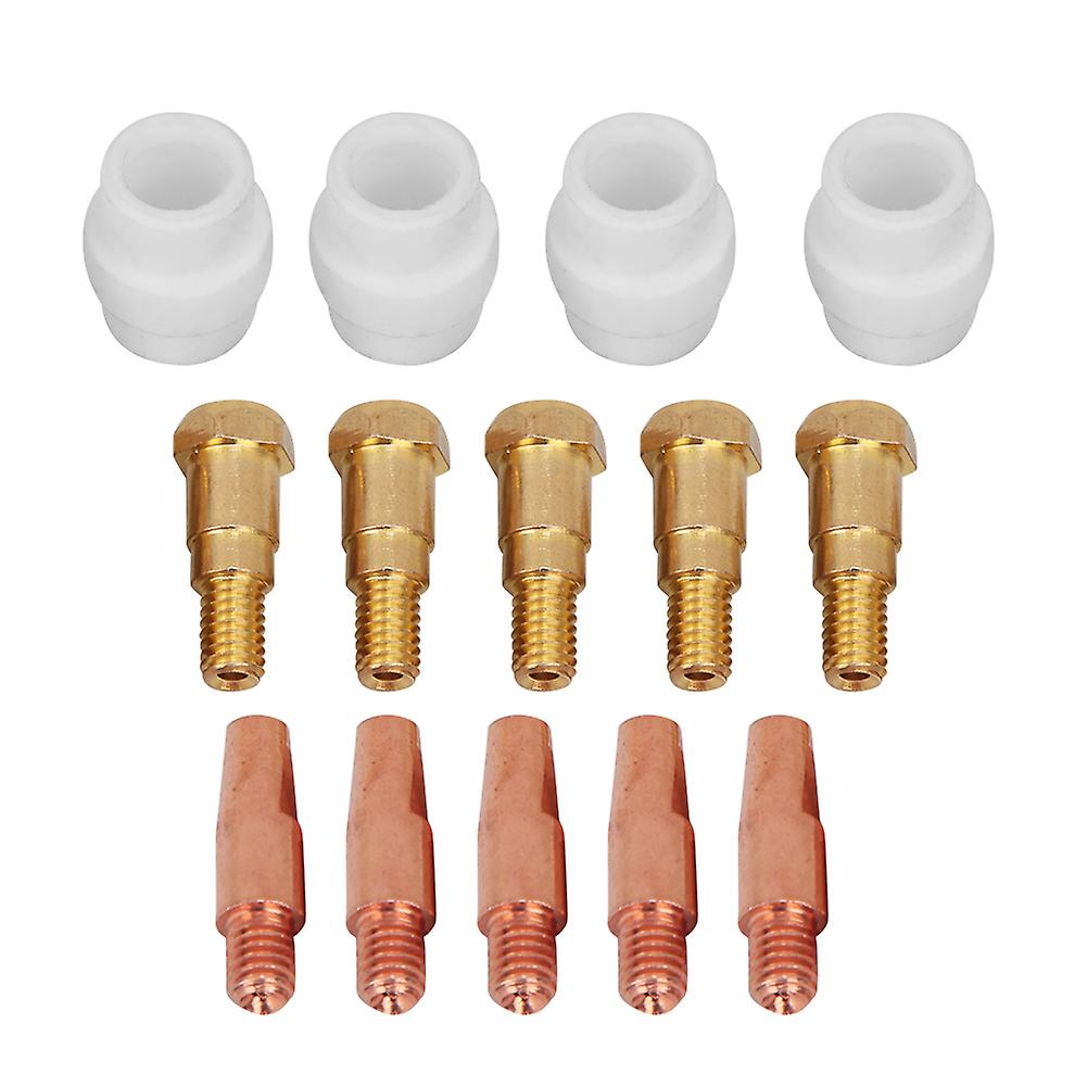 14pcs Contact Tip Gas Diffuser Tip Holder Set For Binzel 24kd Mig Welding Torch1.0mm