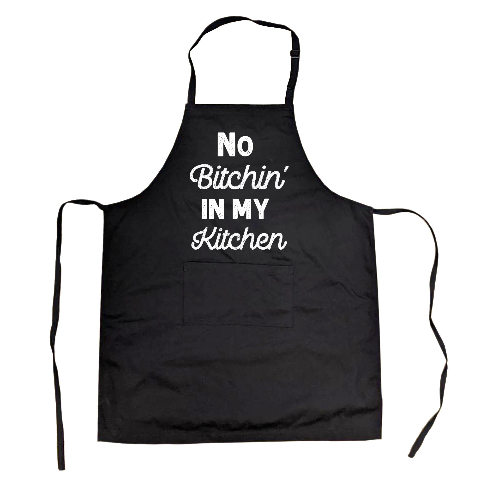 Cookout Apron No Bitchin In My Kitchen Grilling Baking Cooking Gift for Her Mom (Black) - One size