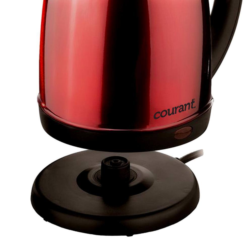 Courant 1.5 l Cordless Electric Kettle Red Stainless Steel with 360 Rotational Body Automatic Safety Shut-Off MKEC154R974