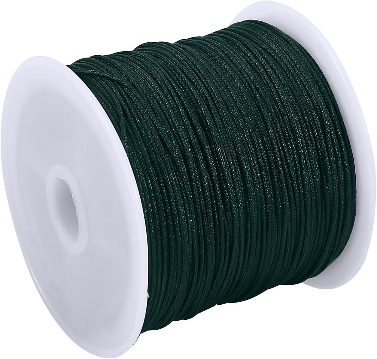 0.8mm Nylon Cord， Thread Chinese Knot Macrame Rattail Bracelet Braided String (dark Green)