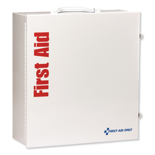 First Aid Only ANSI 2015 Class A+ Type I and II Industrial First Aid Kit 100 People， 676 Pieces， Metal Case (90575)