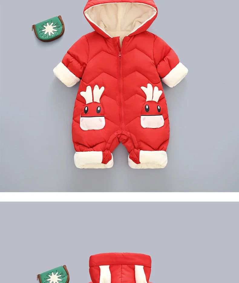 New born Warm Baby coat Winter Hooded mantle Rompers Thick Outfit Jumpsuit Overalls Snowsuit Children Boys Clothing kids clothes