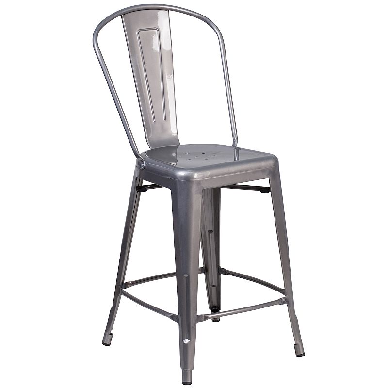 Flash Furniture 24-in. Counter-Height Stool with Back