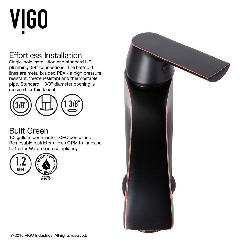 VIGO Glass Rectangular Vessel Bathroom Sink in Wooden Brown with Linus Faucet and Pop-Up Drain in Antique Rubbed Bronze VGT486