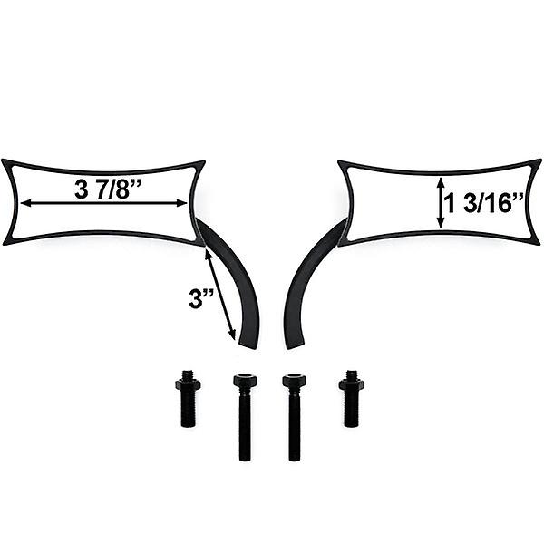 Black Twisted Motorcycle Mirrors Bolt Adapters Compatible with Victory Vegas 8-Ball Jackpot Ness Premium