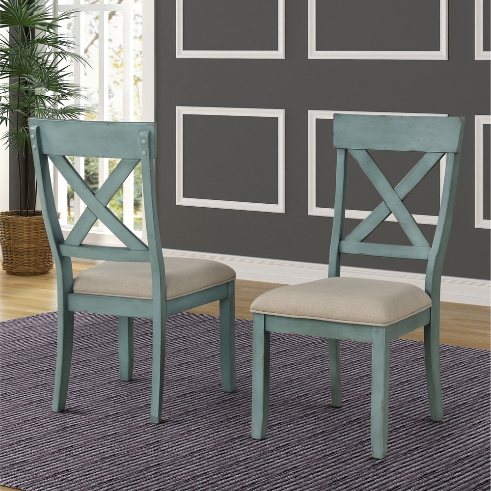 The Gray Barn Spring Mount Table with Cross Back Chairs 7 piece Dining Set