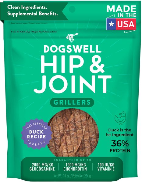 Dogswell Grillers Hip and Joint Duck Recipe Grain-Free Dog Treats